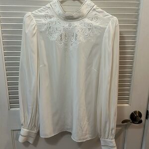 Frame • Ada Silk Blouse in Off White